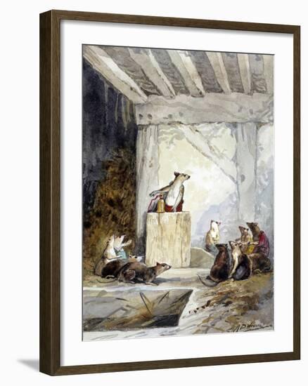 The Council Held by the Rats (La Fontaine's Fable) - by Auguste-null-Framed Photographic Print