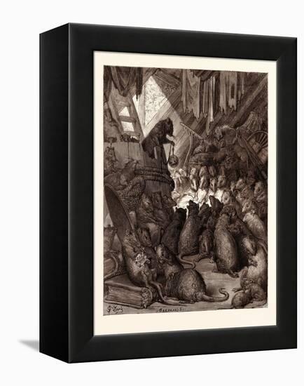 The Council Held by the Rats-Gustave Dore-Framed Stretched Canvas