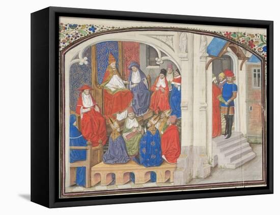 The Council of Clermont in 1095. Miniature from the Historia by William of Tyre, 1460S-null-Framed Stretched Canvas