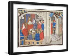 The Council of Clermont in 1095. Miniature from the Historia by William of Tyre, 1460S-null-Framed Giclee Print