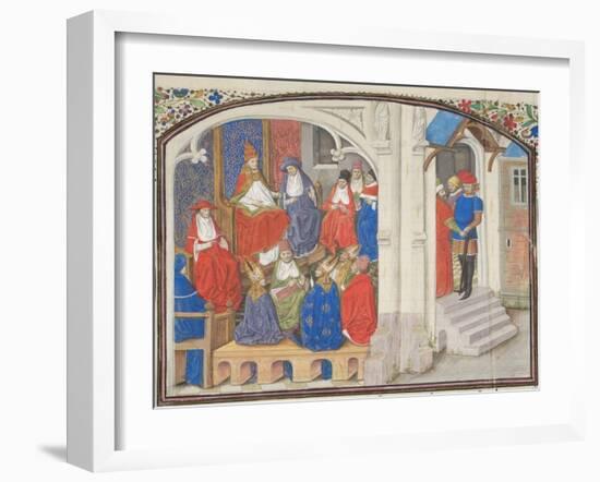 The Council of Clermont in 1095. Miniature from the Historia by William of Tyre, 1460S-null-Framed Giclee Print