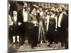 THE COUNT, foreground left: Charlie Chaplin, foreground second from right: Edna Purviance, 1916.-null-Mounted Art Print