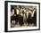 THE COUNT, foreground left: Charlie Chaplin, foreground second from right: Edna Purviance, 1916.-null-Framed Art Print