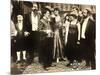 THE COUNT, foreground left: Charlie Chaplin, foreground second from right: Edna Purviance, 1916.-null-Mounted Art Print