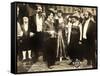 THE COUNT, foreground left: Charlie Chaplin, foreground second from right: Edna Purviance, 1916.-null-Framed Stretched Canvas