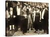 THE COUNT, foreground left: Charlie Chaplin, foreground second from right: Edna Purviance, 1916.-null-Stretched Canvas