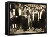 THE COUNT, foreground left: Charlie Chaplin, foreground second from right: Edna Purviance, 1916.-null-Framed Stretched Canvas