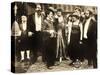 THE COUNT, foreground left: Charlie Chaplin, foreground second from right: Edna Purviance, 1916.-null-Stretched Canvas