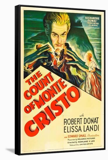 THE COUNT OF MONTE CRISTO, Robert Donat on US psoter art, 1934.-null-Framed Stretched Canvas