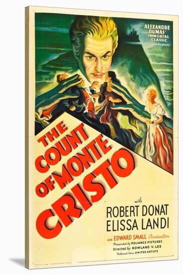 THE COUNT OF MONTE CRISTO, Robert Donat on US psoter art, 1934.-null-Stretched Canvas