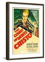 THE COUNT OF MONTE CRISTO, Robert Donat on US psoter art, 1934.-null-Framed Art Print