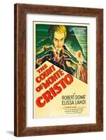 THE COUNT OF MONTE CRISTO, Robert Donat on US psoter art, 1934.-null-Framed Art Print