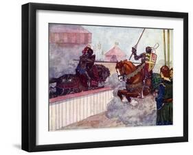 The Count Rode Again and Again at Edward Till His Lance Was Splintered in His Hand, C1270-AS Forrest-Framed Giclee Print