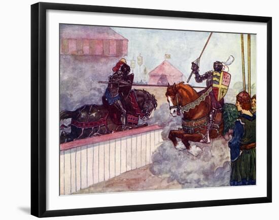 The Count Rode Again and Again at Edward Till His Lance Was Splintered in His Hand, C1270-AS Forrest-Framed Giclee Print