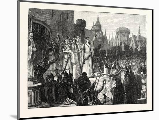 The Countess De Montfort Inciting the People of Rennes to Resist the French King-null-Mounted Giclee Print