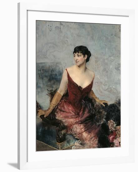 The Countess De Rasty Seated on an Armchair-Giovanni Boldini-Framed Giclee Print