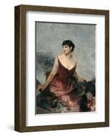 The Countess De Rasty Seated on an Armchair-Giovanni Boldini-Framed Giclee Print