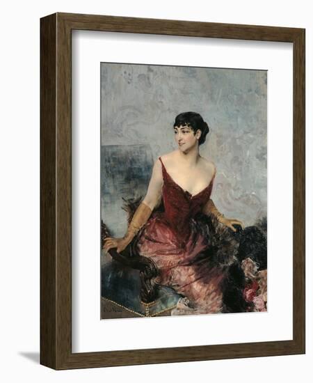 The Countess De Rasty Seated on an Armchair-Giovanni Boldini-Framed Giclee Print