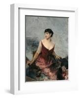 The Countess De Rasty Seated on an Armchair-Giovanni Boldini-Framed Giclee Print