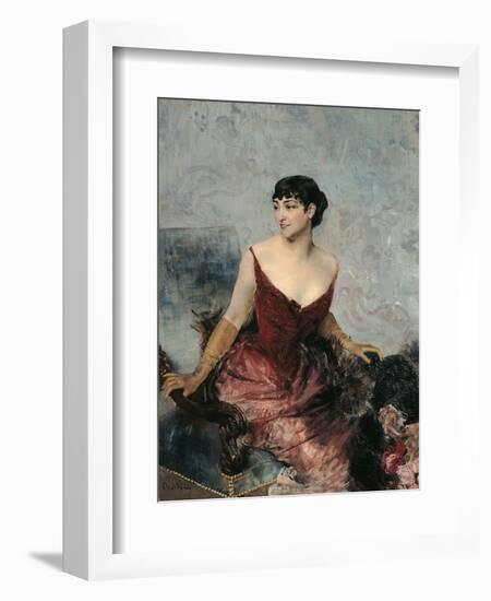 The Countess De Rasty Seated on an Armchair-Giovanni Boldini-Framed Giclee Print