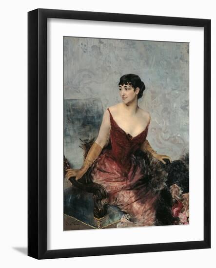 The Countess De Rasty Seated on an Armchair-Giovanni Boldini-Framed Giclee Print