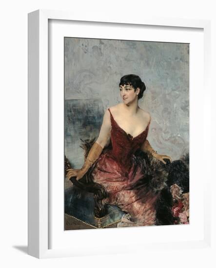 The Countess De Rasty Seated on an Armchair-Giovanni Boldini-Framed Giclee Print