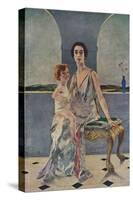 'The Countess of Rocksavage and Her Son', 1922 (1935)-Charles Sims-Stretched Canvas