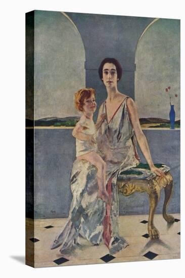 'The Countess of Rocksavage and Her Son', 1922 (1935)-Charles Sims-Stretched Canvas