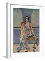 'The Countess of Rocksavage and Her Son', 1922 (1935)-Charles Sims-Framed Giclee Print