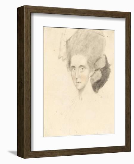 The Countess of Strathmore, 1781 (Pencil with Black and Red Chalks on Paper)-John Downman-Framed Giclee Print