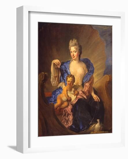 The Countess Von Cosel and Her Son as Venus and Cupid, circa 1712-1715 (Oil on Canvas)-Francois de Troy-Framed Giclee Print