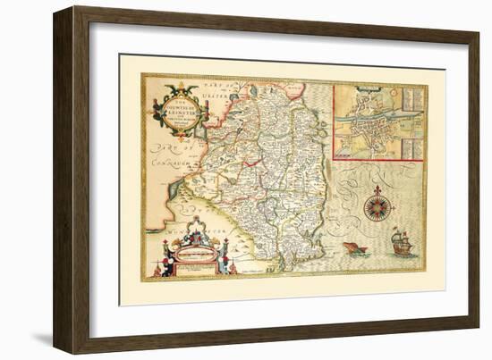 The Countie of Leinster, Ireland-John Speed-Framed Art Print