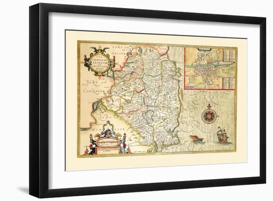 The Countie of Leinster, Ireland-John Speed-Framed Art Print