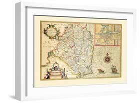 The Countie of Leinster, Ireland-John Speed-Framed Art Print