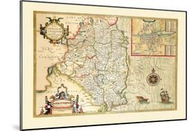 The Countie of Leinster, Ireland-John Speed-Mounted Art Print