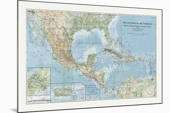 The Countries of the Carribean-The Vintage Collection-Mounted Giclee Print