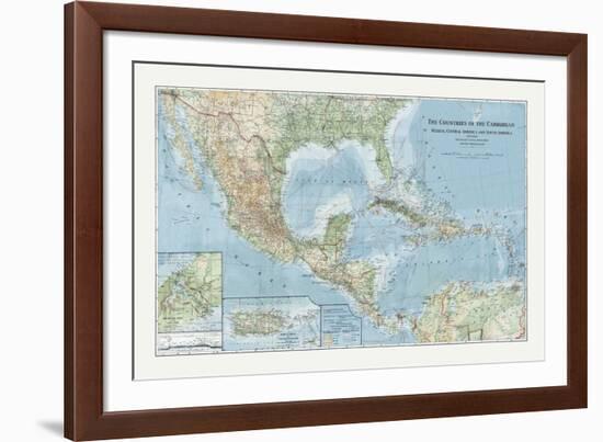 The Countries of the Carribean-The Vintage Collection-Framed Giclee Print