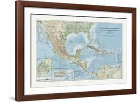 The Countries of the Carribean-The Vintage Collection-Framed Giclee Print