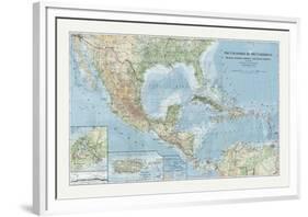 The Countries of the Carribean-The Vintage Collection-Framed Giclee Print