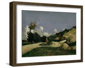 The Country Road, c.1871-Paul Cezanne-Framed Giclee Print