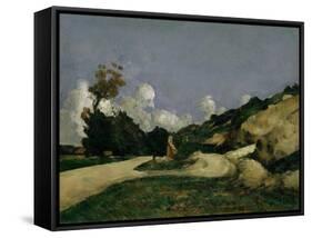 The Country Road, c.1871-Paul Cezanne-Framed Stretched Canvas