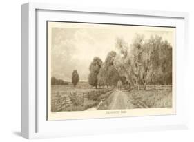 The Country Road in Sepia-C. Harry Eaton-Framed Art Print