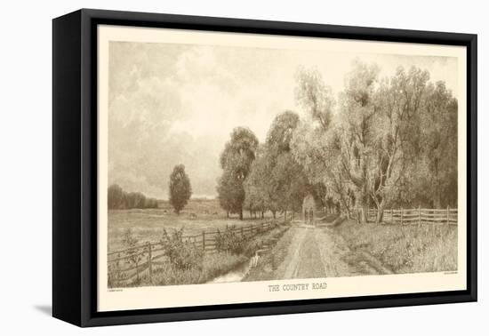 The Country Road in Sepia-C. Harry Eaton-Framed Stretched Canvas