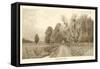 The Country Road in Sepia-C. Harry Eaton-Framed Stretched Canvas