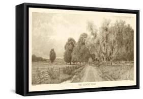 The Country Road in Sepia-C. Harry Eaton-Framed Stretched Canvas