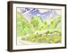 The Countryside Road Covered in Green-Kenji Fujimura-Framed Art Print