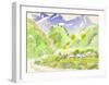 The Countryside Road Covered in Green-Kenji Fujimura-Framed Art Print