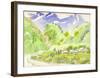 The Countryside Road Covered in Green-Kenji Fujimura-Framed Art Print