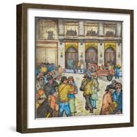 The County-City Building under Siege by Unemployed Demanding Work-Ronald Ginther-Framed Giclee Print