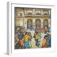The County-City Building under Siege by Unemployed Demanding Work-Ronald Ginther-Framed Giclee Print